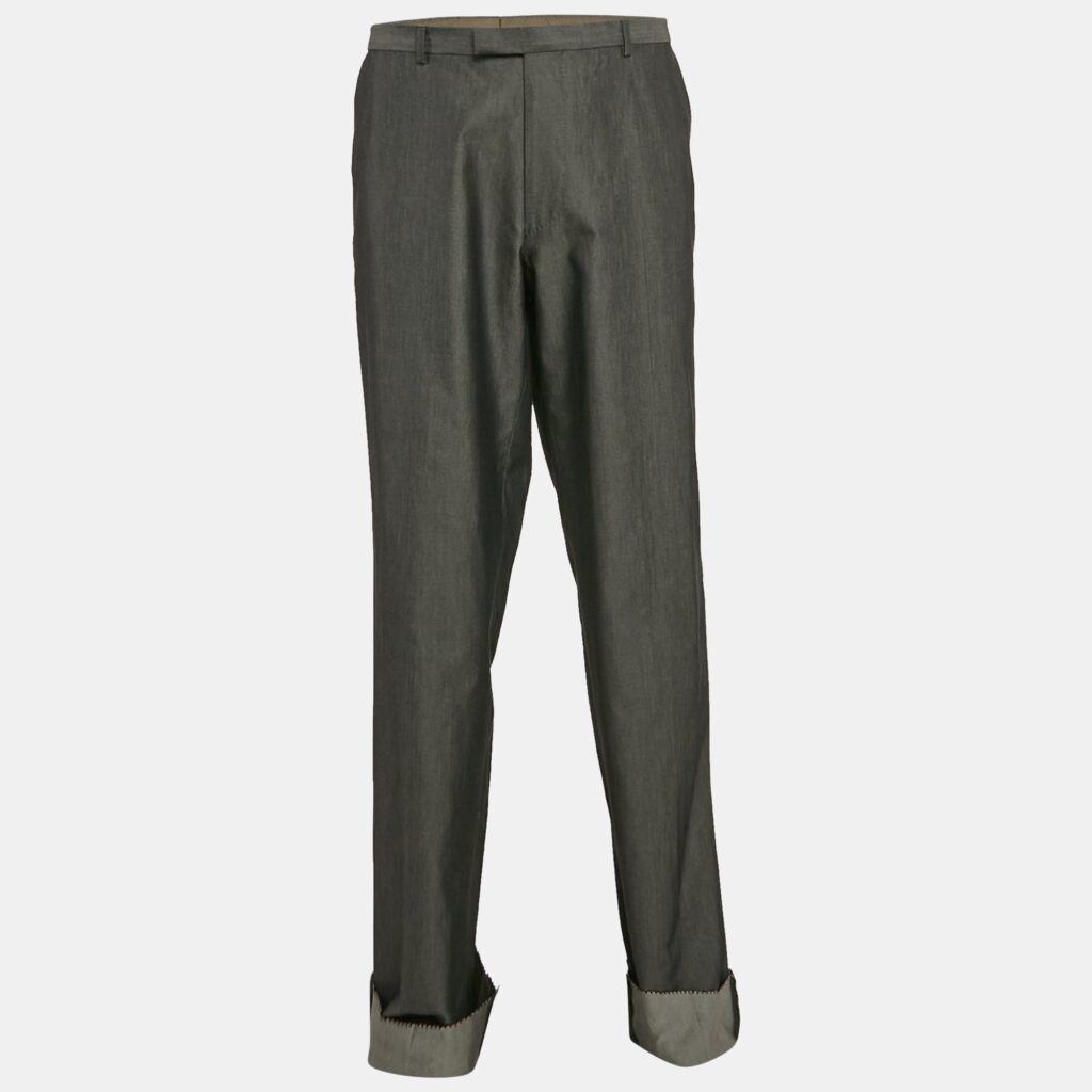 luxury-men-boss-by-hugo-boss-used-clothes-p1130663-001 Boss By Hugo Boss Grey Cotton-Silk Tours Trousers 5XL