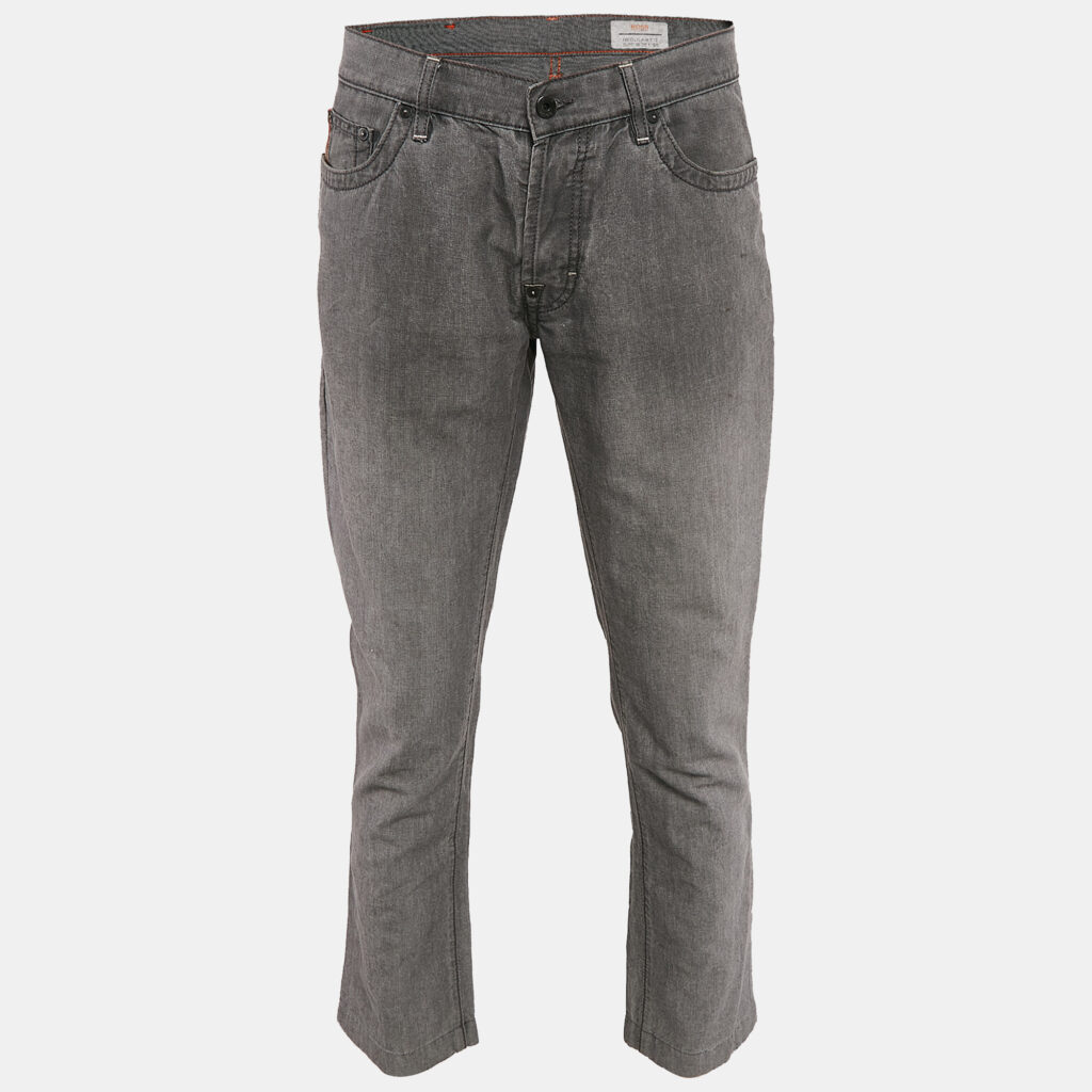 luxury-men-boss-by-hugo-boss-used-clothes-p1133767-003 Boss By Hugo Boss Grey Cotton Blend Regular Fit Pants L