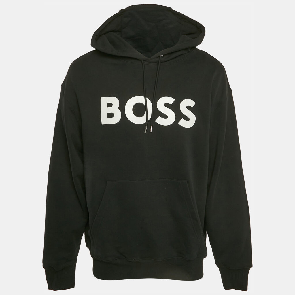 luxury-men-boss-by-hugo-boss-used-clothes-p1145304-004 Boss By Hugo Boss Back Logo Print Cotton Knit Hoodie M