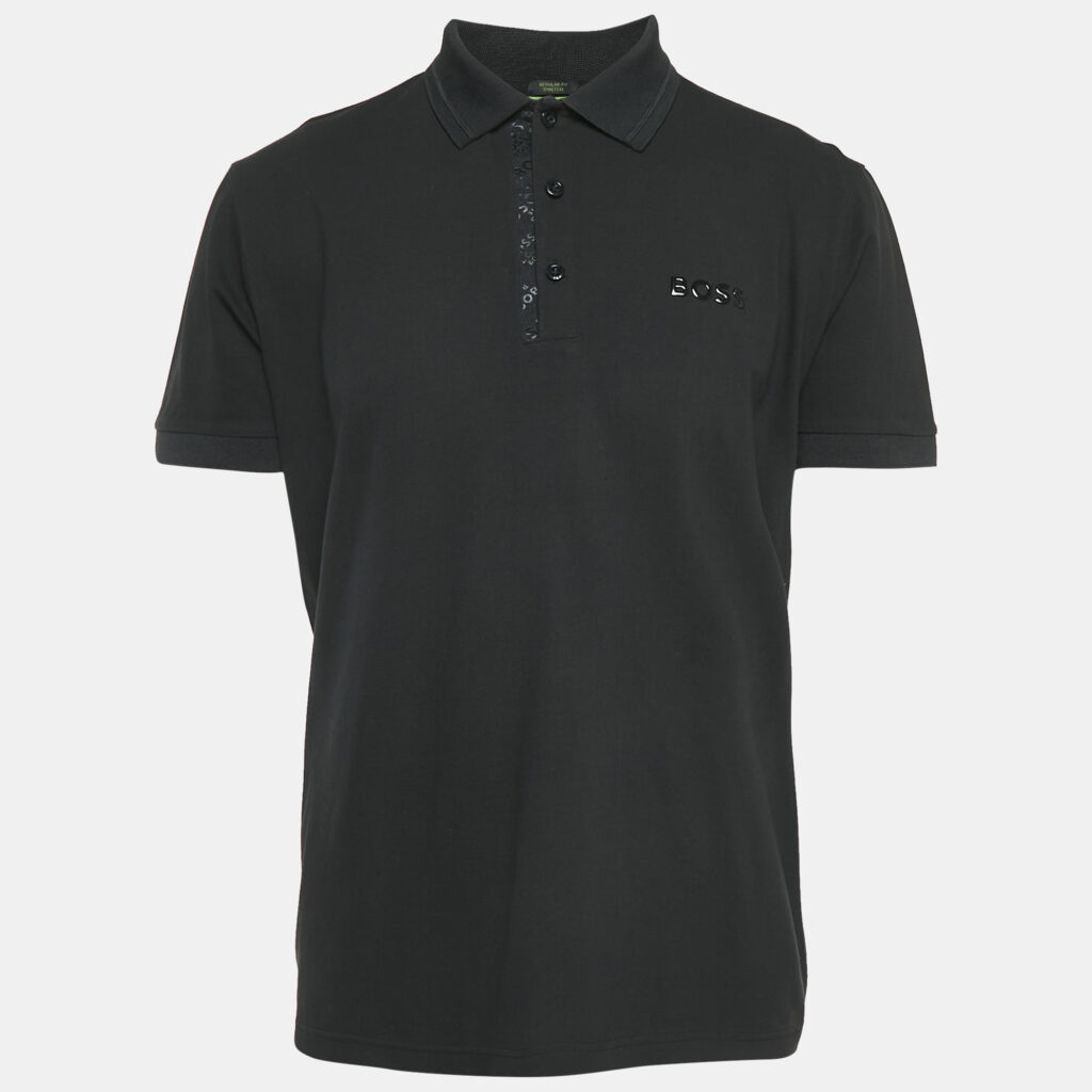 luxury-men-boss-by-hugo-boss-used-clothes-p1146129-003 Boss By Hugo Boss Black Cotton Paddy Mirror Polo T-Shirt XL
