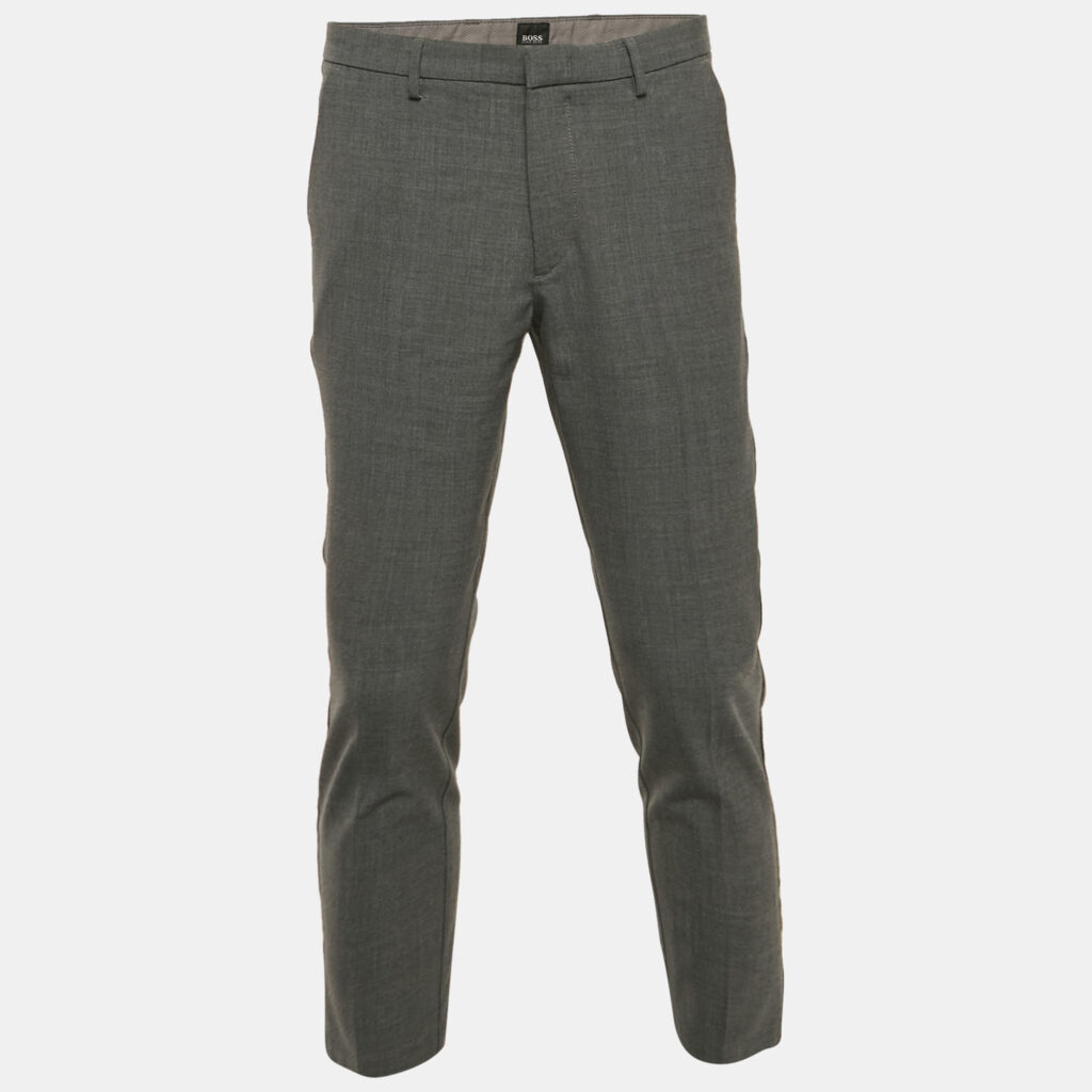 luxury-men-boss-by-hugo-boss-used-clothes-p1161230-005 Boss By Hugo Boss Grey Crepe Formal Trousers L
