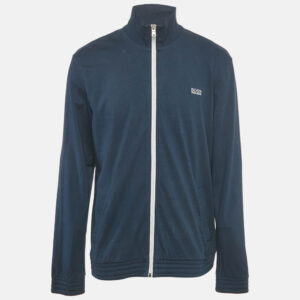 Boss By Hugo Boss Navy Blue Cotton Zip Front Track Jacket XL