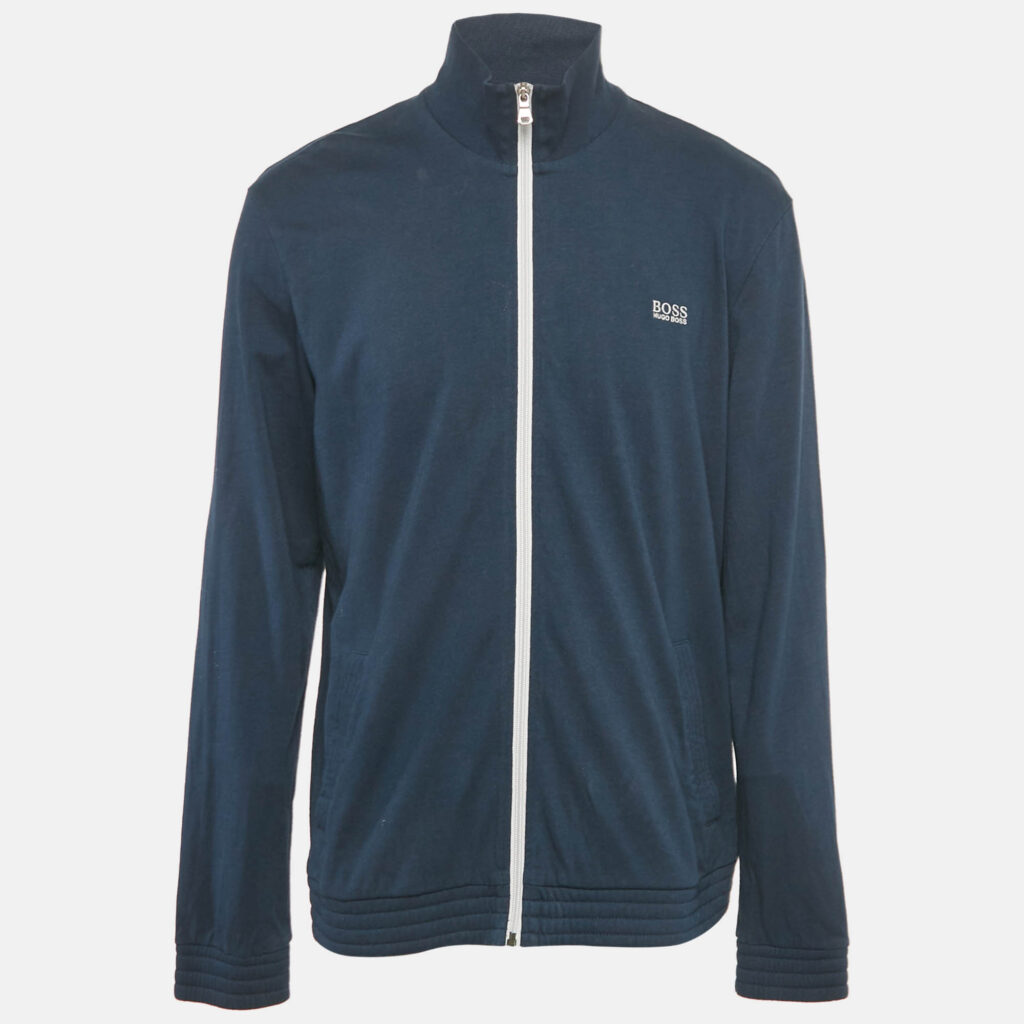 luxury-men-boss-by-hugo-boss-used-clothes-p1168149-001 Boss By Hugo Boss Navy Blue Cotton Zip Front Track Jacket XL