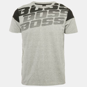 Boss By Hugo Boss Grey Printed Jersey Crewneck T-Shirt L
