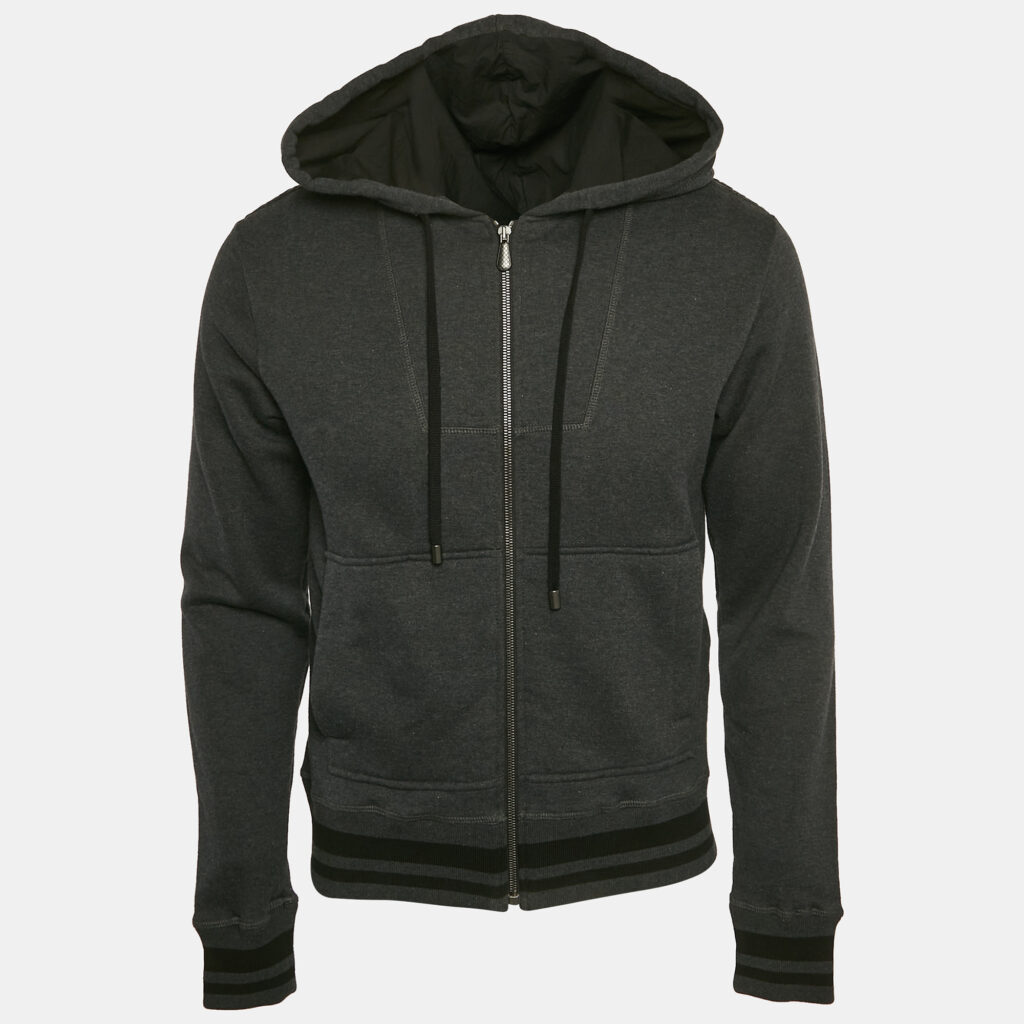 luxury-men-bottega-veneta-new-clothes-p1145353-005 Bottega Veneta Black Cotton Knit Zip-Up Continuity Hoodie S