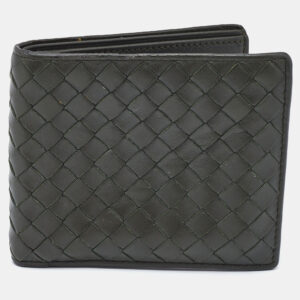 Bottega Veneta Olive Green Intrecciato Leather Bifold Wallet