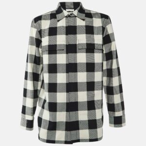 Bottega Veneta Monochrome Checked Cotton Oversized Shirt M