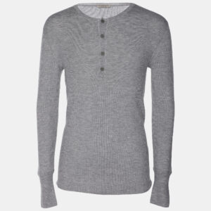 Bottega Veneta Cashmere Knit Henley Neck Full Sleeve T-Shirt L