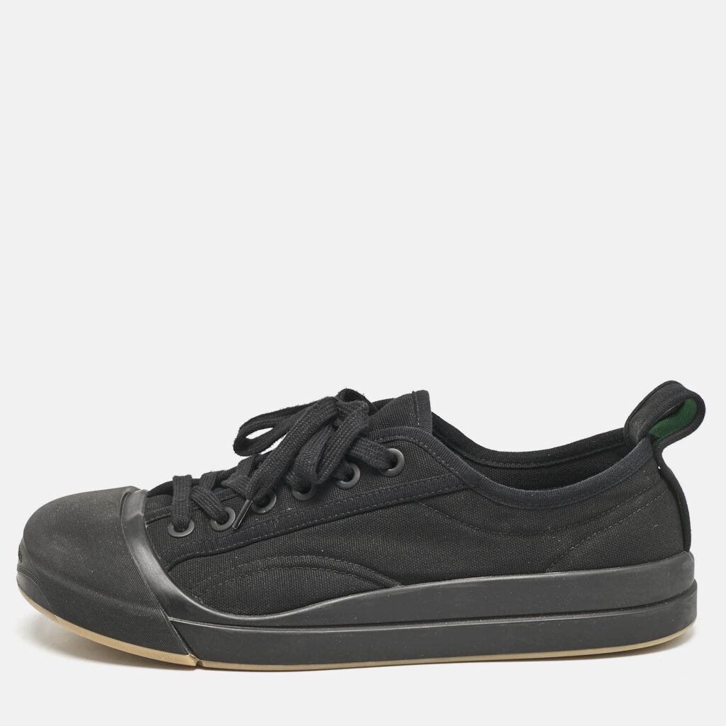 luxury-men-bottega-veneta-used-shoes-p1145633-010 Bottega Veneta Black Canvas Vulcanized Sneakers Size 41