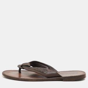Bottega Veneta Brown Intrecciato Leather Thong Sandals Size 43