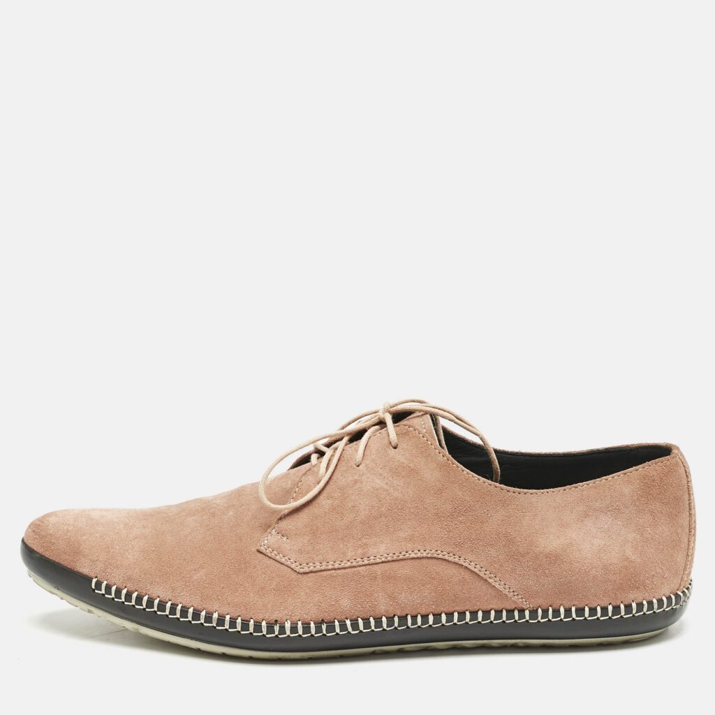 luxury-men-bottega-veneta-used-shoes-p1161284-010.jpg Bottega Veneta Beige Suede Dhalia Pointed Toe Lace Up Derby Shoes Size 42