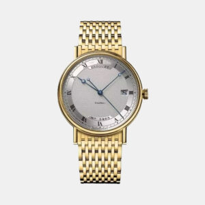 Breguet Silver 18K Yellow Gold Classique 5177Ba/15/Av0 Automatic Men's Wristwatch 38 mm