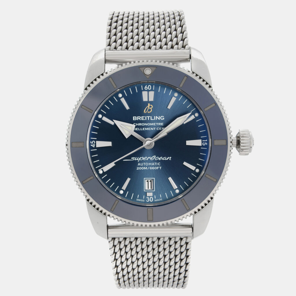 Stacked from 12 images. Method=A (R=8,S=3) Breitling Blue Stainless Steel Superocean Heritage II AB2010161C1A1 Automatic Men's Wristwatch 42mm