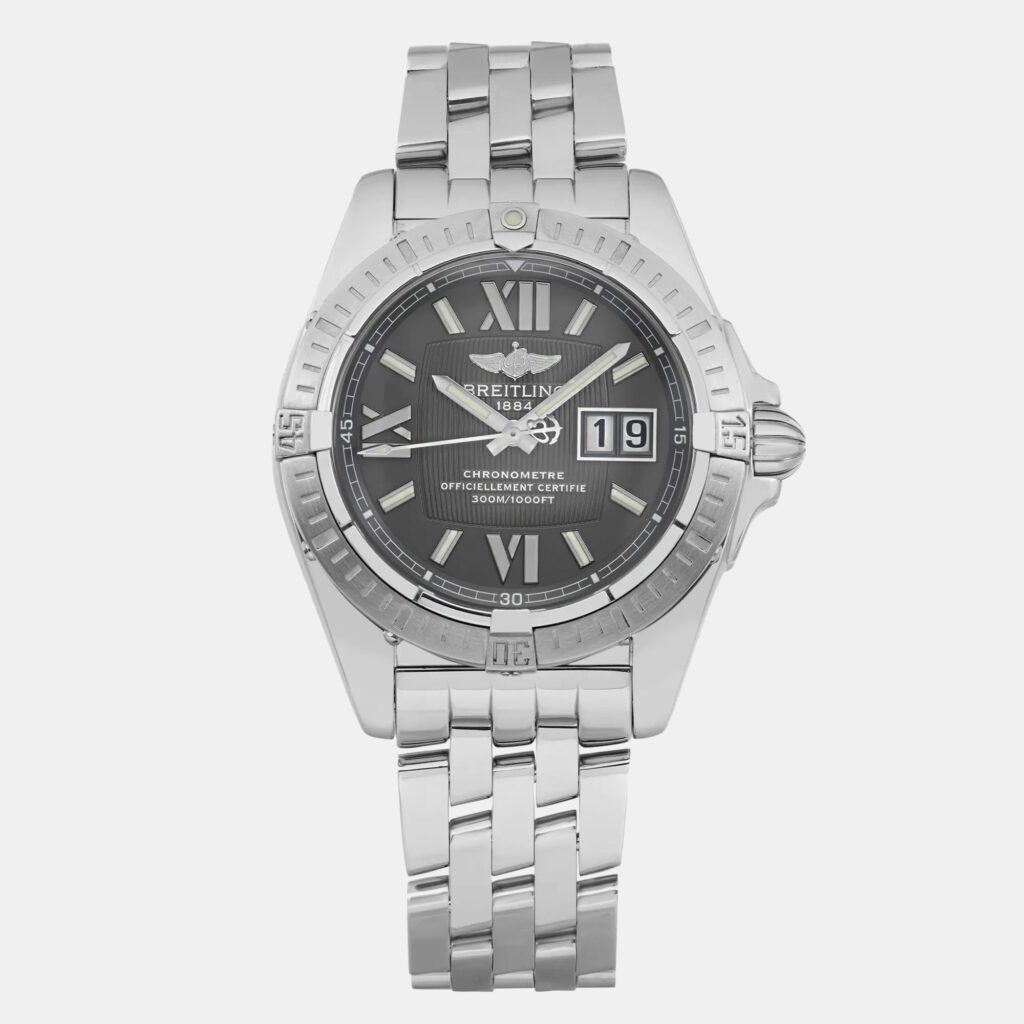 luxury-men-breitling-used-watches-p1099142-001 Breitling Black Stainless Steel Galactic Cockpit A49350 Automatic Men's Wristwatch 41mm