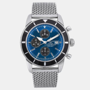Breitling Blue Stainless Steel Superocean Heritage Chronograph A13320 Automatic  Men's Wristwatch 46mm