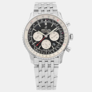 breitling black stainless steel navitimer 1 ab0127211b1a1 automatic men's wristwatch 46 mm