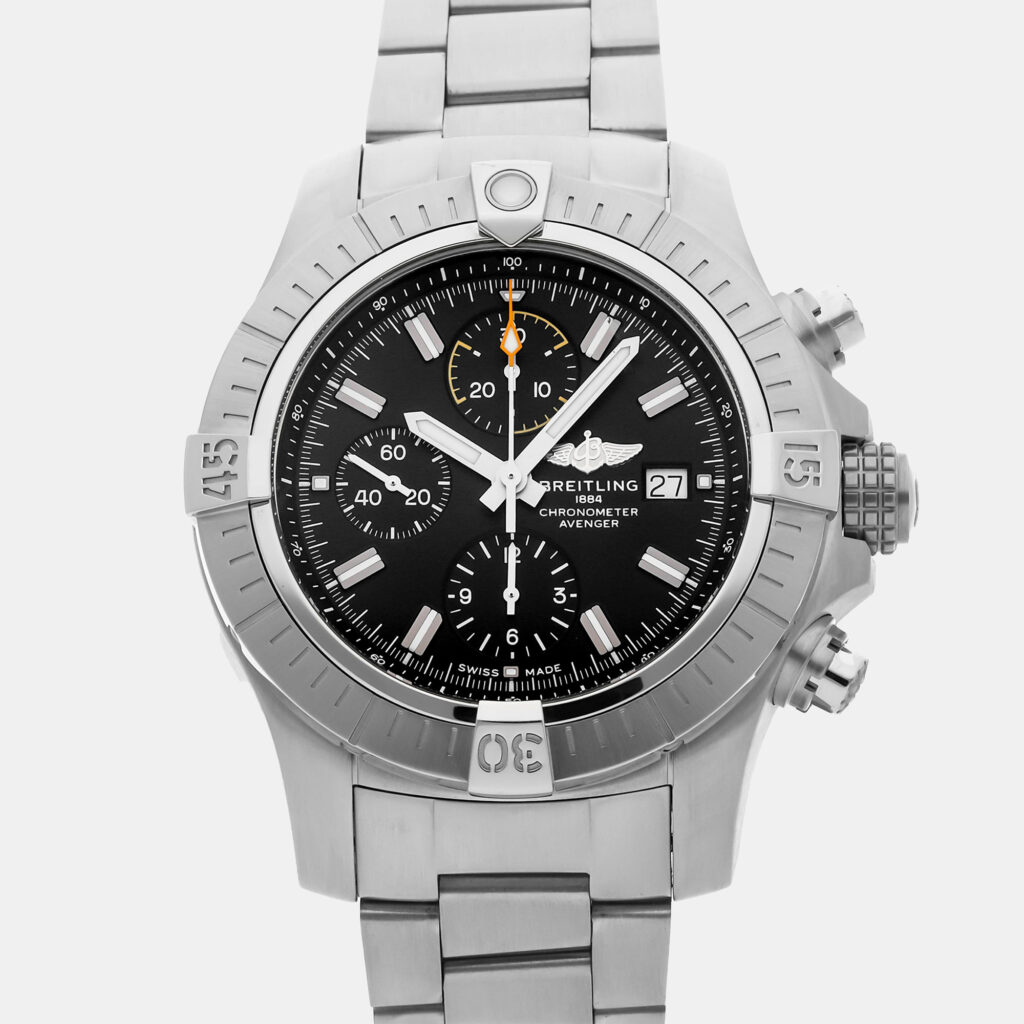 luxury-men-breitling-used-watches-p1154157-002 Breitling Avenger Chronograph A13317101B1A1 Automatic Stainless Steel Black Dial Men's Wristwatch 45mm