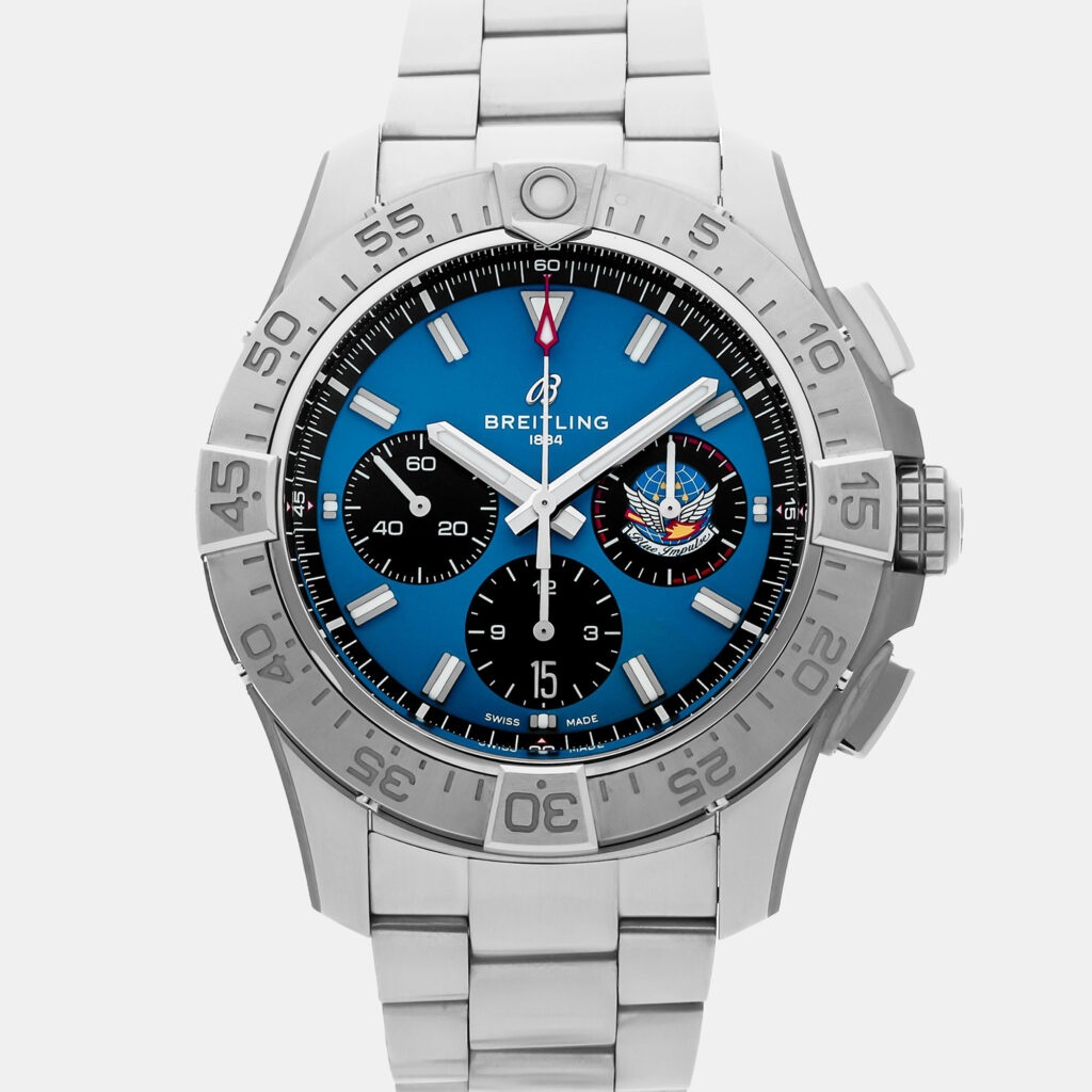 luxury-men-breitling-used-watches-p1154158-006 Breitling Avenger B01 Chronograph AB01471A1C1A1 Automatic Stainless Steel Blue Dial Men's Wristwatch 44mm