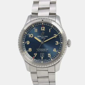 Breitling Blue Stainless Steel Navitimer 8 A17315101C1A1 Automatic Men's Wristwatch 41mm