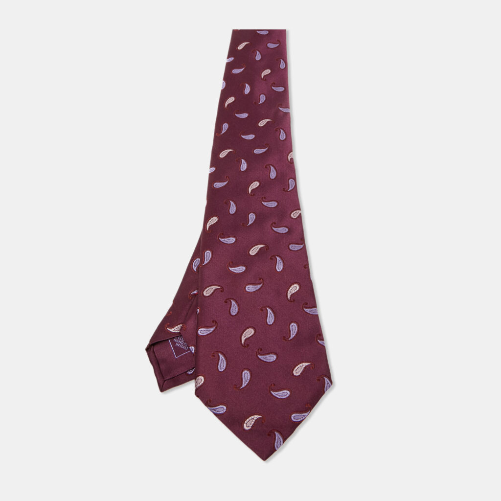 luxury-men-brioni-used-accessories-p1120550-001 Brioni Burgundy Paisley Silk Traditional Tie