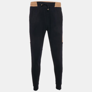 Brunello Cucinelli Navy Blue Cotton Knit Contrast Trimmed Sweatpants XS