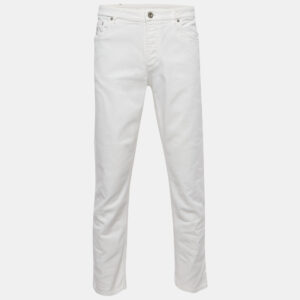 Brunello Cucinelli White Denim Traditional Fit Jeans L Waist 35"