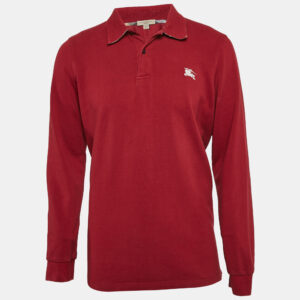 Burberry Brit Red Logo Embroidered Cotton Pique Polo T-Shirt XL