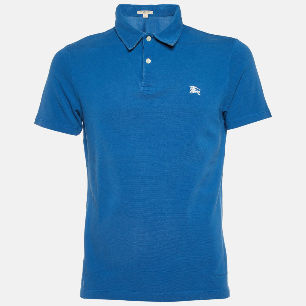 luxury-men-burberry-brit-used-clothes-p1106739-002 Burberry Brit Blue Cotton Pique Polo T-Shirt M