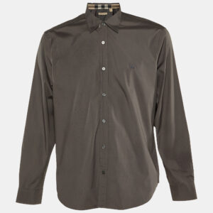 Burberry Brit Grey Cotton Button Front Shirt XL