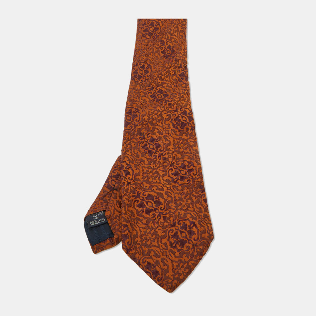 luxury-men-burberry-london-used-accessories-p1098096-001 Burberry Brown Paisley Print Silk Tie