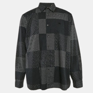 Burberry London Black Bandana Print Cotton  Long Sleeve Shirt XXL