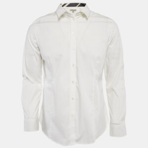 Burberry London White Cotton Button Front Shirt S