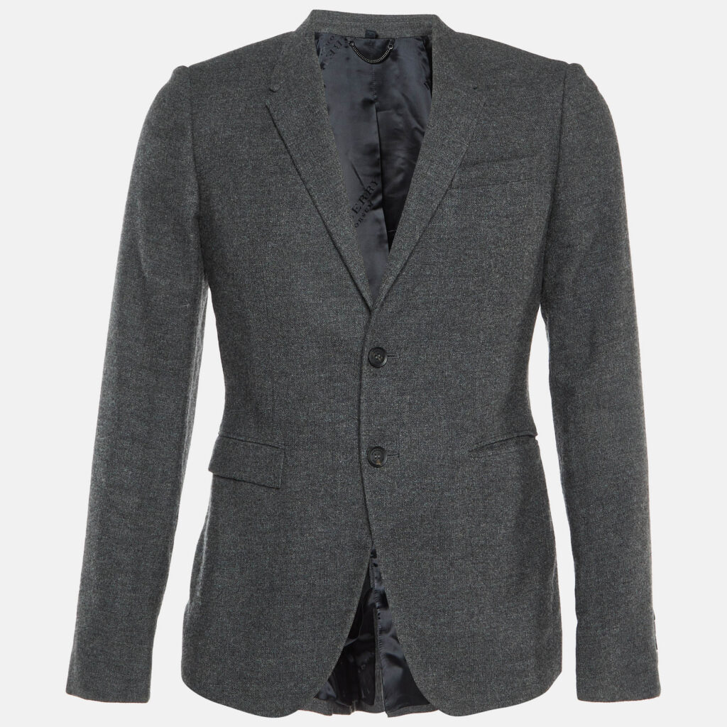 luxury-men-burberry-prorsum-used-clothes-p1046228-003 Burberry Prorsum Grey Wool Single Breasted Blazer S