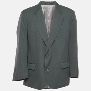 Burberry Prorsum Dark Grey Gabardine Single Breasted Blazer XXXL
