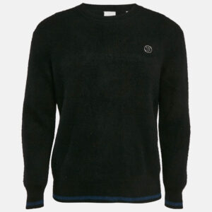 Burberry Black Monogram Motif Cashmere & Cotton Knit Sweater S
