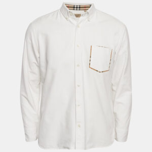 Burberry White Cotton Button Down Shirt L