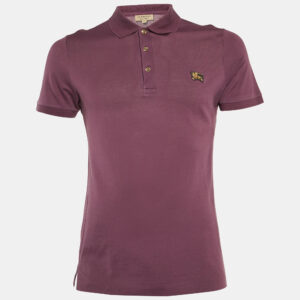 Burberry Purple Cotton Pique Polo T-Shirt S