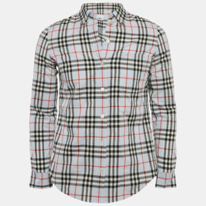 Burberry Blue Vintage Check Cotton Button-Down Shirt S