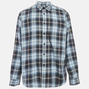 Burberry Blue Check Cotton Button-Down Shirt XXXL