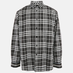 Burberry Black Check Cotton Long Sleeve Shirt XXXL
