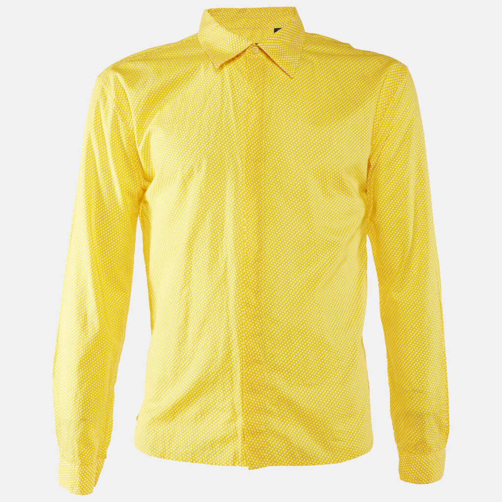 luxury-men-burberry-used-clothes-p1132812-003 Burberry Prorsum Yellow Dot Printed Cotton Button Front Shirt L