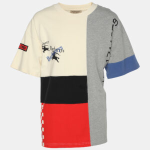 Burberry Multicolor Palak Colorblock Cotton Crew Neck T-Shirt L