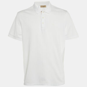 Burberry White Cotton Hartford Polo T-Shirt XXL