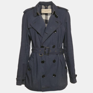 Burberry Black Cotton Double Breasted Jacket M