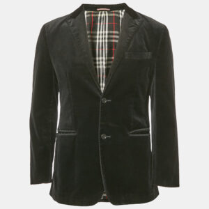 Burberry Black Label Black Velvet Tailored Blazer L