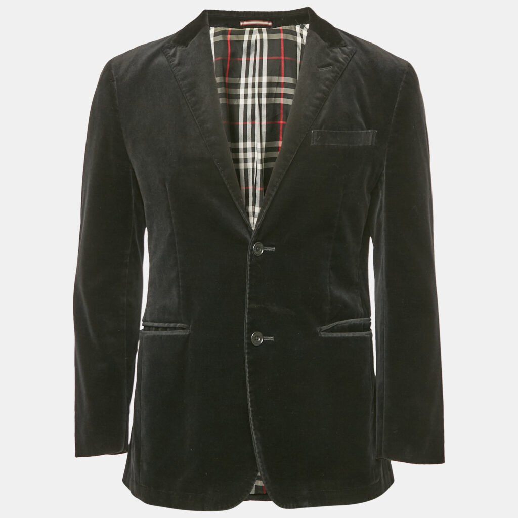 luxury-men-burberry-used-clothes-p1162846-003 Burberry Black Label Black Velvet Tailored Blazer L