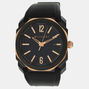 Bvlgari Black Stainless Steel Octo 103085 Automatic Men's Wristwatch 41 mm