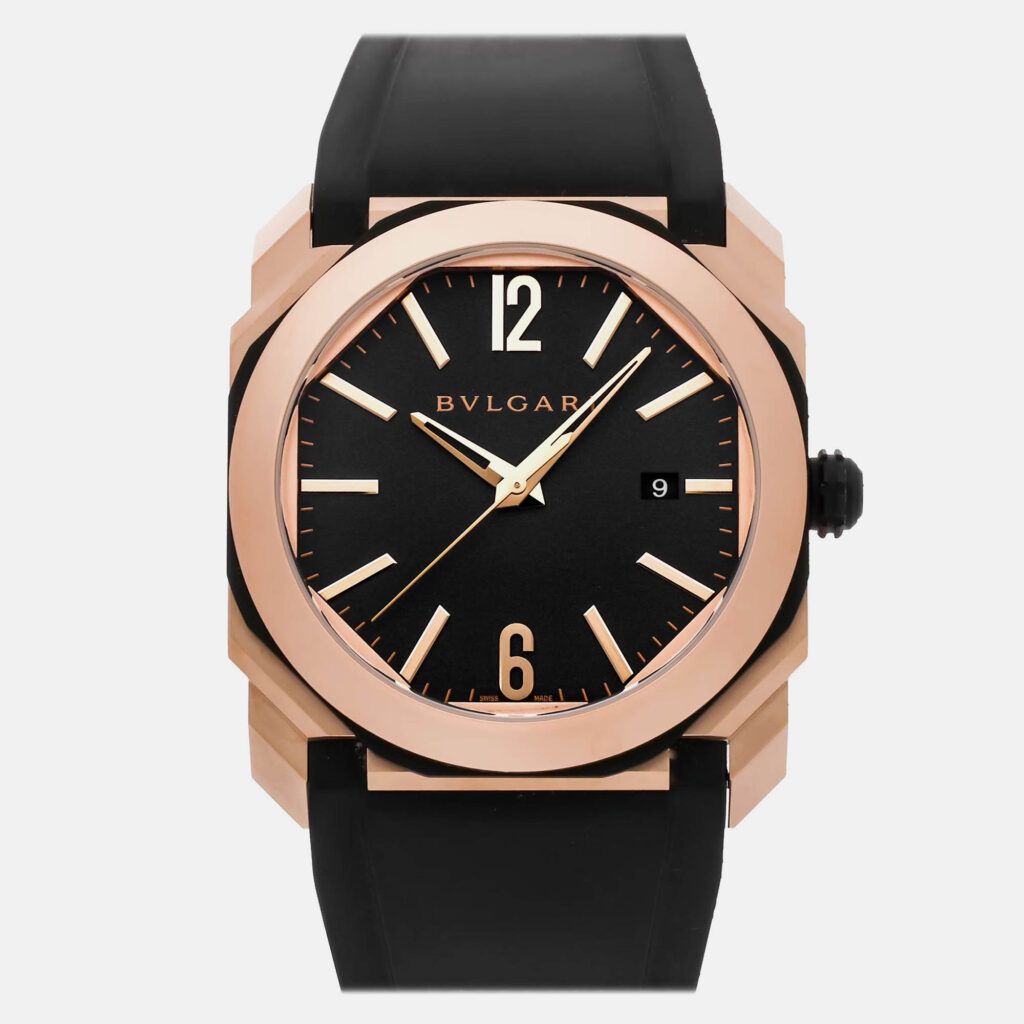 luxury-men-bvlgari-used-watches-p1073785-003 Bvlgari Grey 18k Rose Gold Octo 103203 Automatic Men's Wristwatch 41 mm