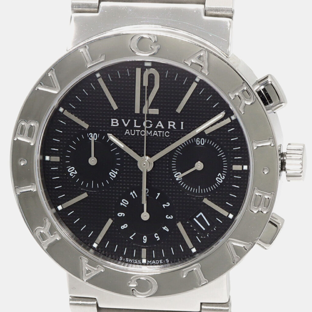luxury-men-bvlgari-used-watches-p1095546-005.jpg Bvlgari Black Stainless Steel Diagono BB38SSCH Automatic Men's Wristwatch 38 mm