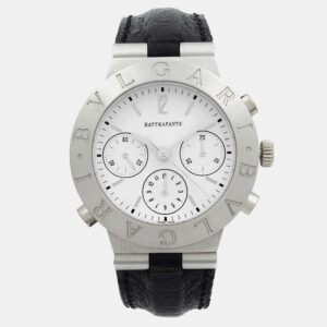 Bvlgari White Platinum Diagono Rattrapante CH 40 GL Automatic  Men's Wristwatch 40mm